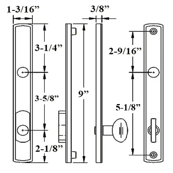 G-U VENICE HANDLE & 30MM PLATE, ACTIVE, KEY & THUMBTURN (HANDLE ABOVE CYLINDER) CHOOSE COLOR