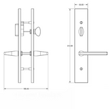 G-U ROMA HANDLE WITH 55 MM PLATE, ACTIVE, KEYED WITH THUMBTURN, HANDLE BELOW CYLINDER, SOLID BRASS - CHOOSE COLOR