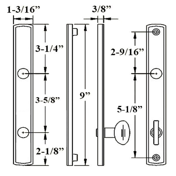G-U VENICE HANDLE & 30MM PLATE, ZAMAC, INACTIVE, THUMBTURN ONLY (HANDLES DO MOVE) CHOOSE COLOR