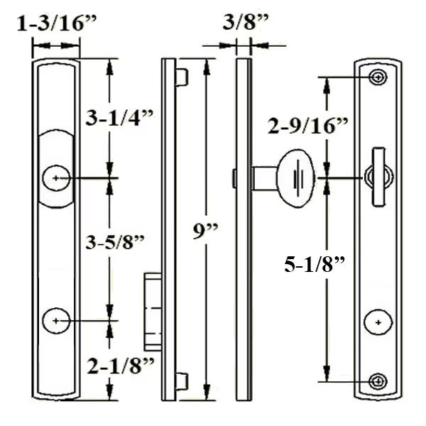 G-U VENICE HANDLE & 30MM PLATE, ZAMAC, ACTIVE, KEY & THUMBTURN (HANDLE BELOW CYLINDER) CHOOSE COLOR
