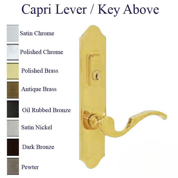 G-U CAPRI HANDLE & 45MM PLATE, ACTIVE, KEYED WITH THUMBTURN (HANDLE BELOW CYLINDER) CHOOSE COLOR