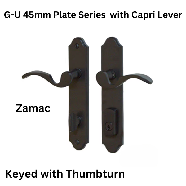 G-U CAPRI HANDLE AND 45 MM PLATE SERIES, ZAMAC, ACTIVE - CHOOSE COLOR