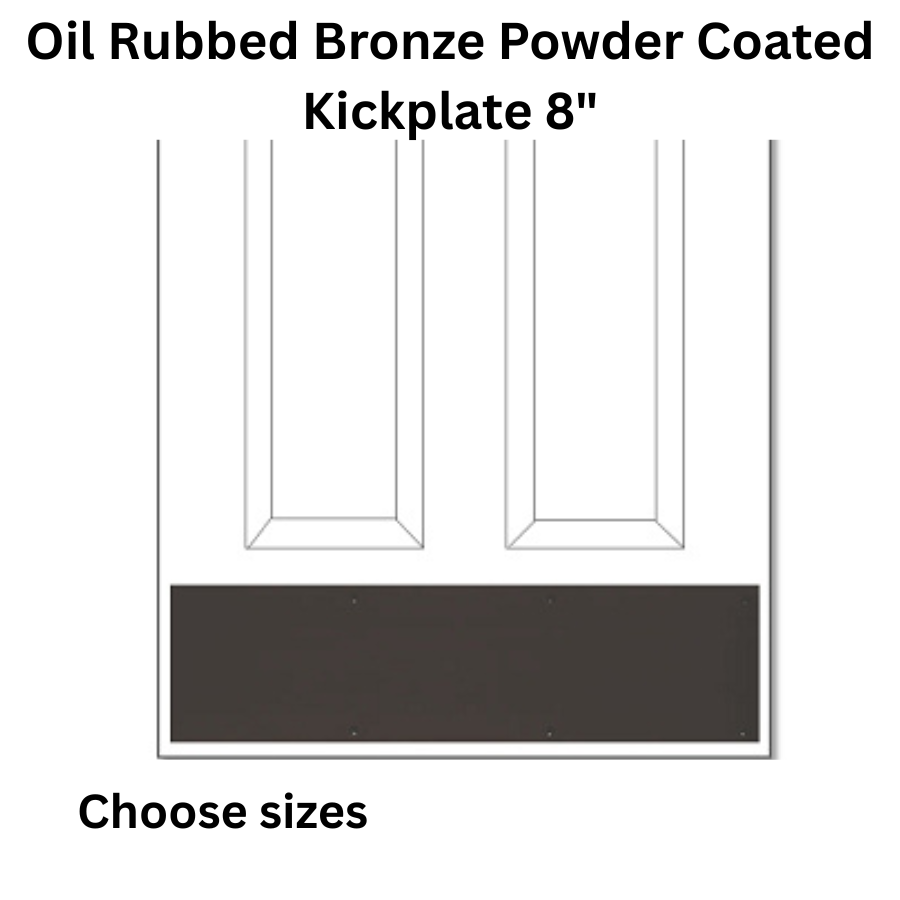 Brass Accents Oil Rubbed Bronze Powder Coated Kickplate 8" - Choose Size