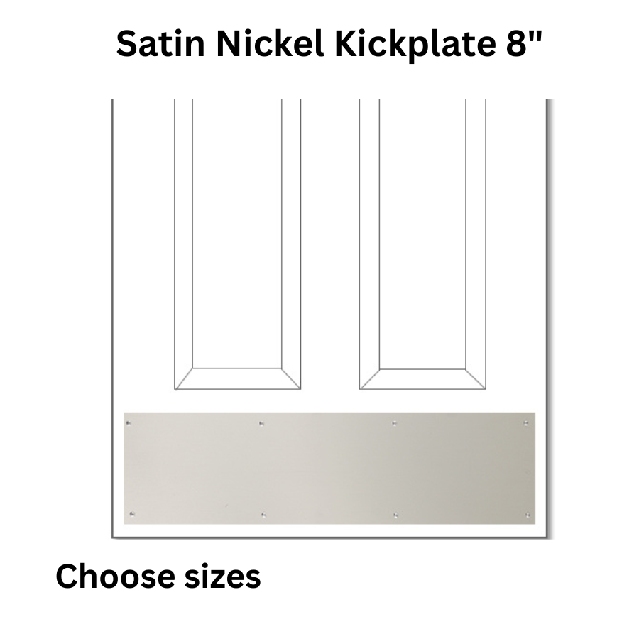 Brass Accents Satin Nickel Kickplate 8" - Choose Size