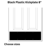 Brass Accents Black Plastic Kickplate 8" - Choose Size