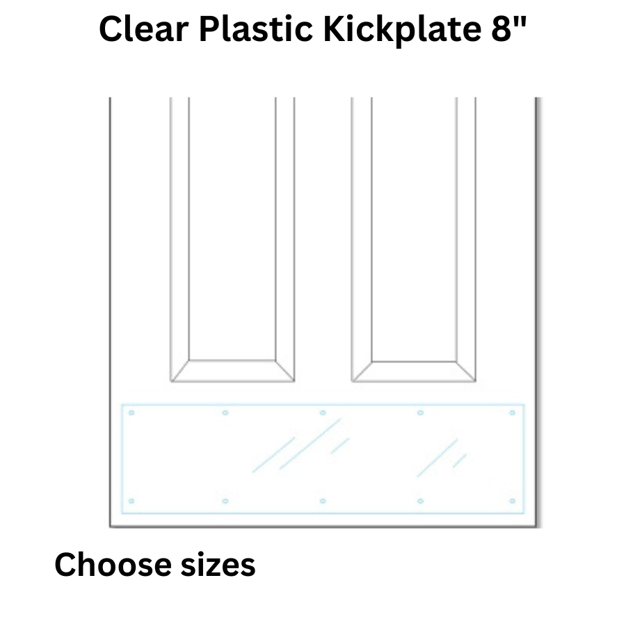 Brass Accents Clear Plastic Kickplate 8" - Choose Size