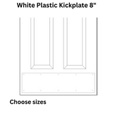 Brass Accents White Plastic Kickplate 8" - Choose Size