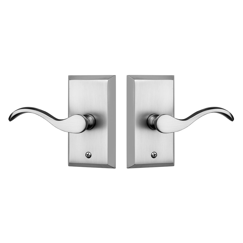 L2AMPCLUS15 PREMIUM AQUA SOLID BRASS SECTIONAL MULTIPOINT TRIM SET WITH CHELSEA LEVER IN BRUSHED NICKEL FINISH