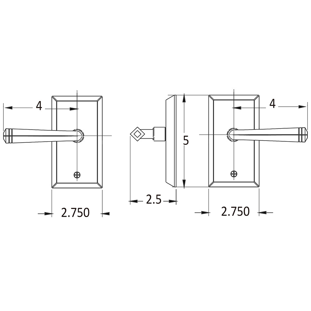 L2AMPDQUS15 PREMIUM AQUA SOLID BRASS SECTIONAL MULTIPOINT TRIM SET WITH QUATTRO LEVER IN BRUSHED NICKEL FINISH