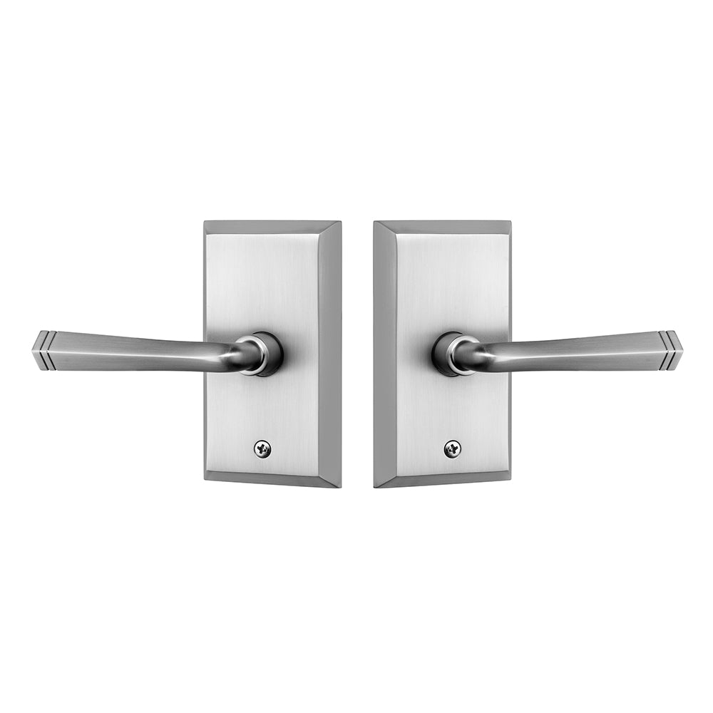L2AMPDQUS15 PREMIUM AQUA SOLID BRASS SECTIONAL MULTIPOINT TRIM SET WITH QUATTRO LEVER IN BRUSHED NICKEL FINISH