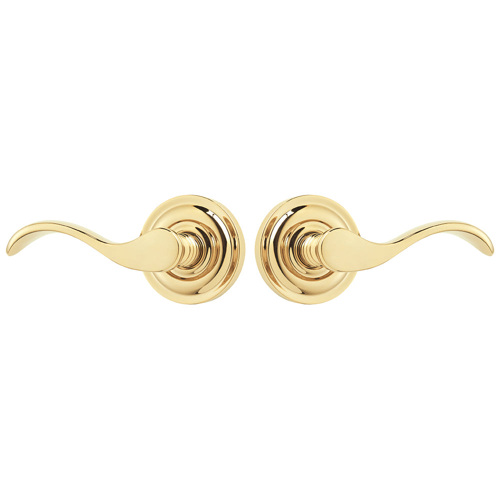 LCM1510PVD Rockwell Sapphire Multipoint Lock Classic Wave Lever trim set in Brass Finish