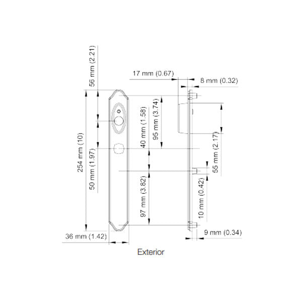 HOPPE HLS 9000 Sliding Door Handle Set Verona Lever Active Non-Keyed, Brushed Chrome