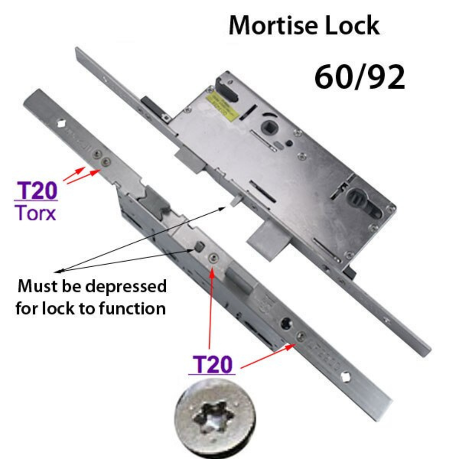 Amesbury Truth P2000 Active Single Point Mortise Lock 60/92 American Cylinder