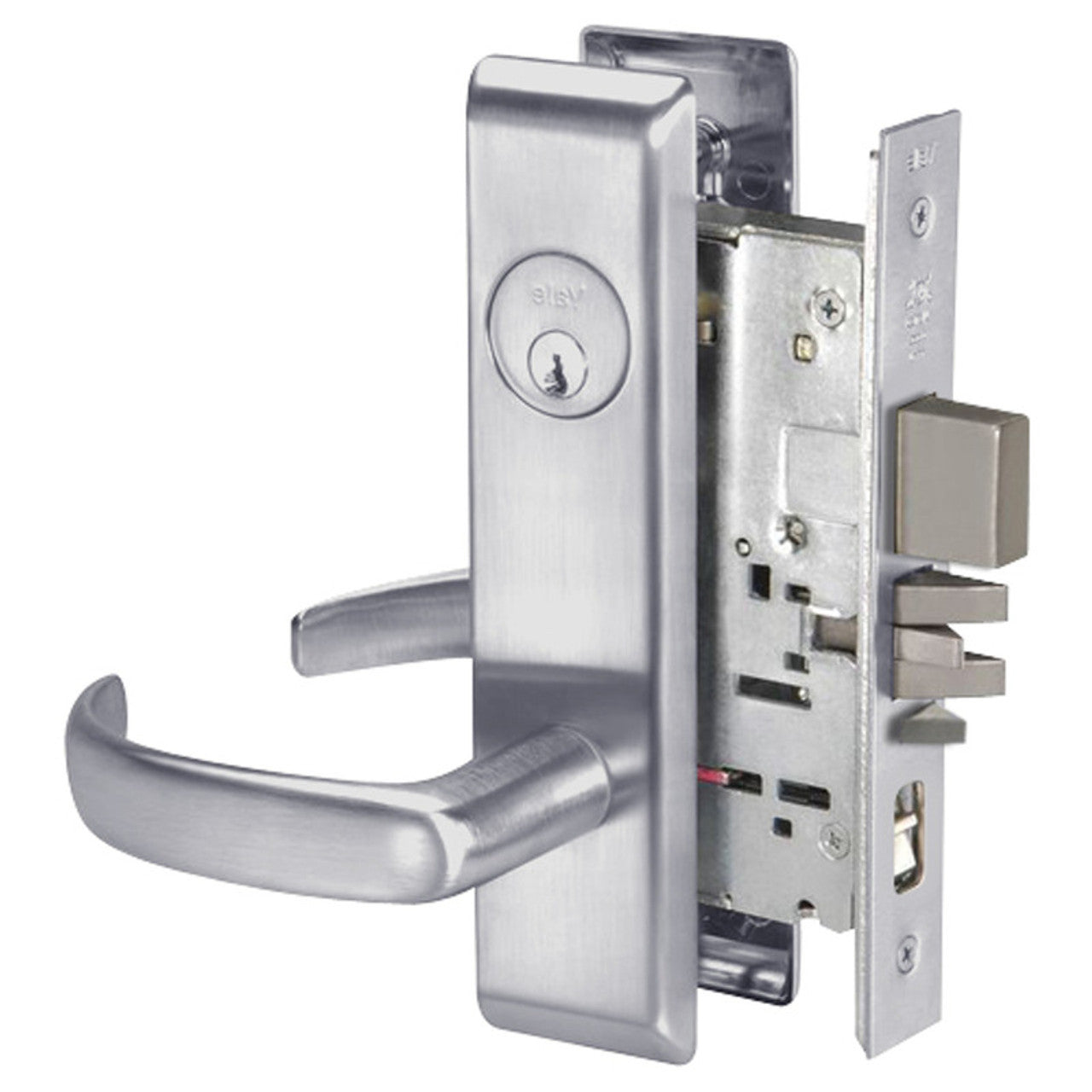 Accentra 8847FL Grade 1 Apartment or Dormitory Entrance with Auxiliary Latch Mortise Lock, Pacific Beach Lever