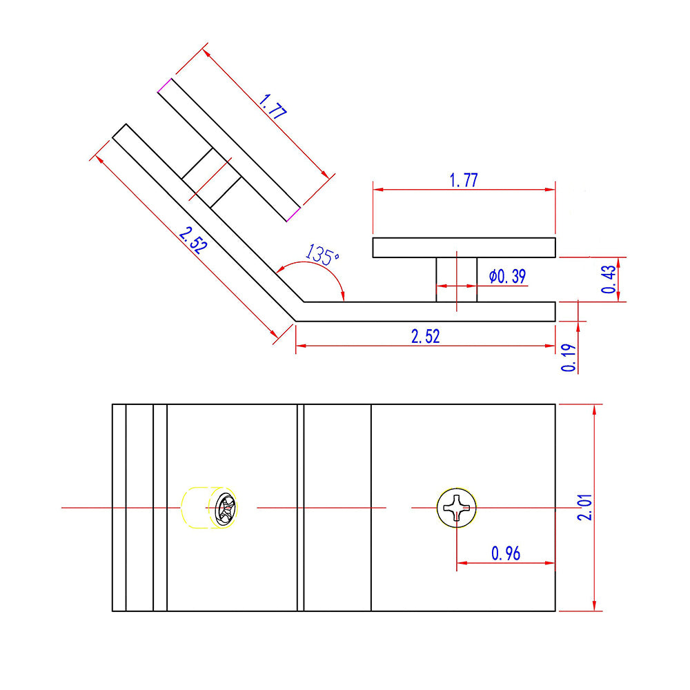SDGQ135CP Rockwell Square 135-Degree Glass to Glass Shower Door Clamp in Polished Chrome Finish
