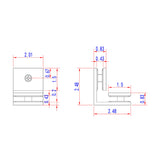 SDGQ90CP Rockwell Square 90° Glass to Glass Clamp in Polished Chrome Finish