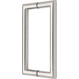 SDH8MCTBS Rockwell 8" Back to Back Tubular Mitered Corner Handle in Brushed Nickel Finish for Heavy Glass Frameless Shower Doors