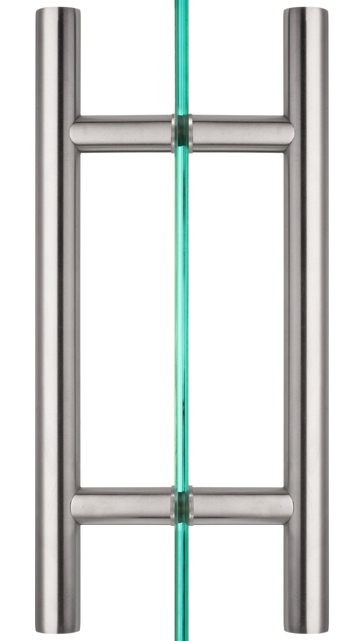 SDHLP8BS Rockwell 8 inch Back to Back Ladder Pull in Brushed Nickel for Heavy Glass Frameless Shower Doors