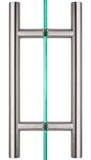 SDHLP8BS Rockwell 8 inch Back to Back Ladder Pull in Brushed Nickel for Heavy Glass Frameless Shower Doors