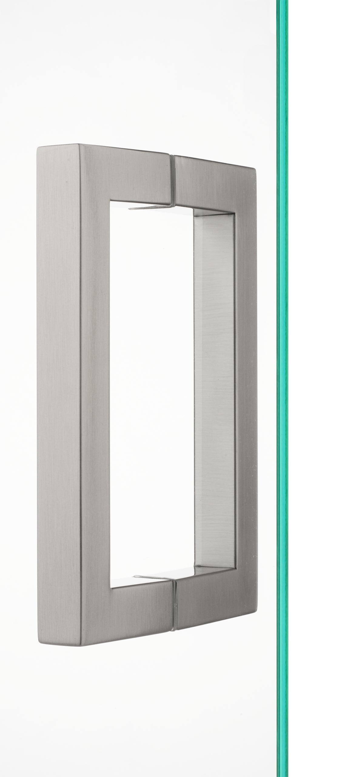 SDHQ8BSL 8" Square Back to Back Pull in Brushed Nickel Finish for Heavy Glass Frameless Shower Doors