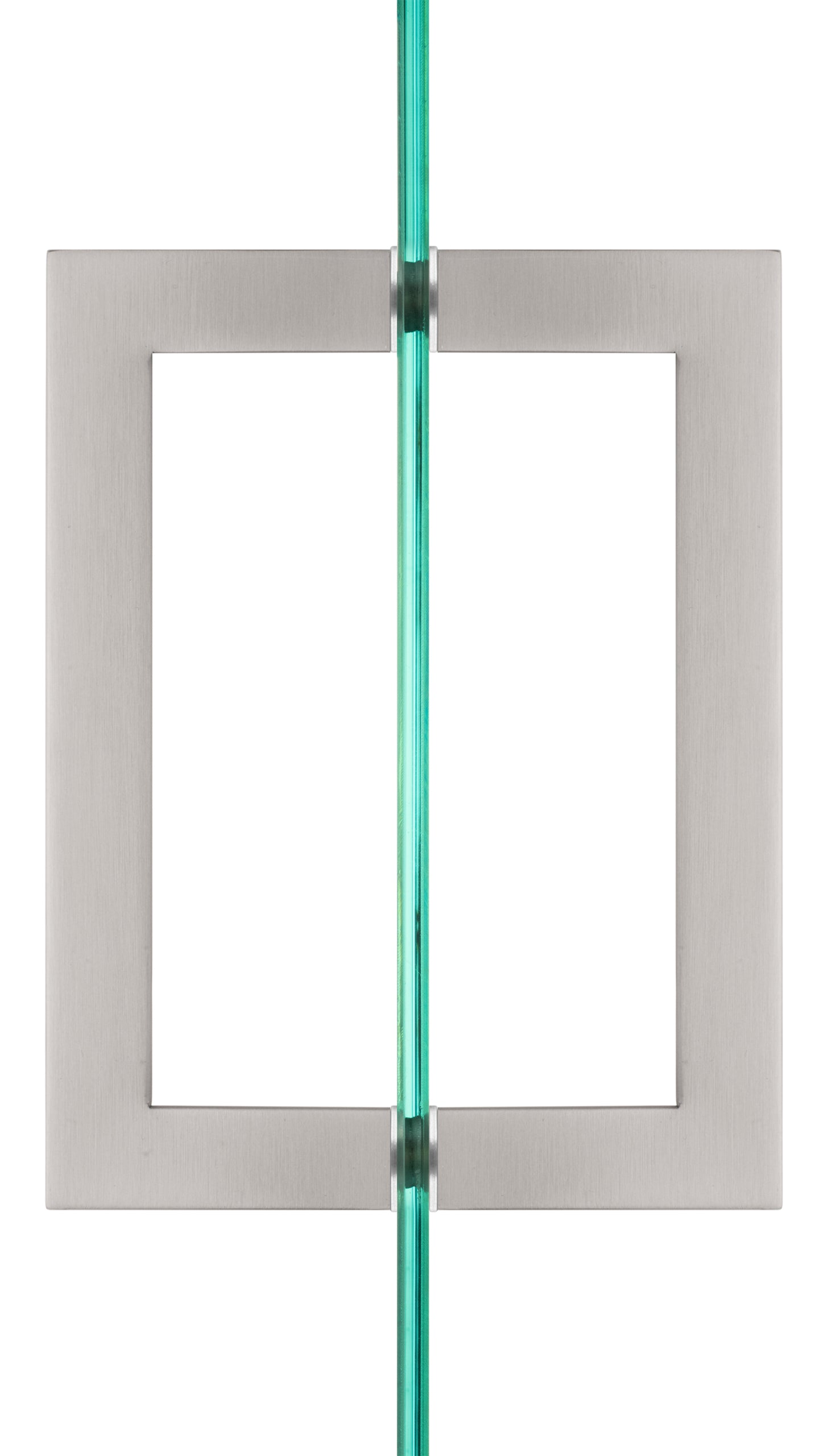 SDHQ8BSL 8" Square Back to Back Pull in Brushed Nickel Finish for Heavy Glass Frameless Shower Doors