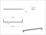 SDPSQT28PS Rockwell 28" Square Corner Single Side Towel Bar in Polished Chrome Finish For Glass Shower Doors