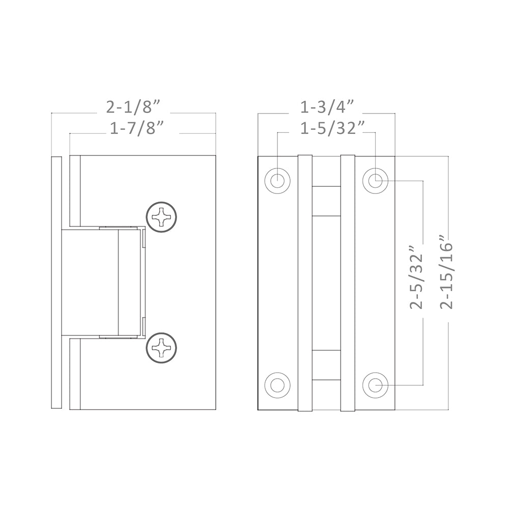 SJQL037US10B0 Junior Square Classic Full Backplate Shower Hinge in Antique Black Finish