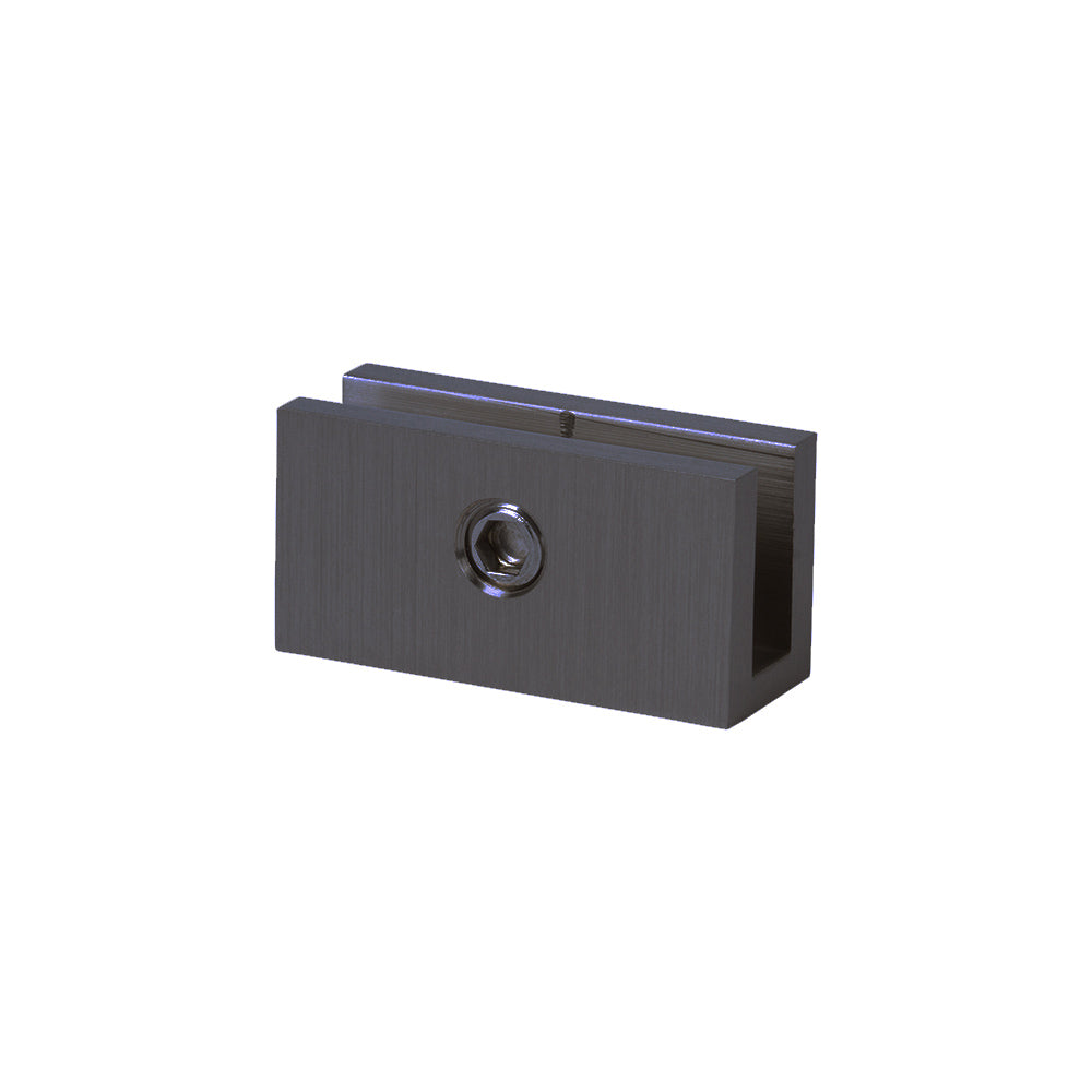 SNC6US10B ROCKWELL SOLID BRASS NOTCHLESS SQUARE U CLAMP IN ANTIQUE BLACK FINISH FOR 1/4″ THICK GLASS