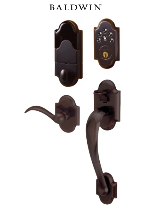 Baldwin Boulder Electronic Keypad Deadbolt with Boulder Handle and Right Handed Lever
