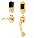 Baldwin Boulder Z-Wave Left Handed Sectional Electronic Keyless Entry Handleset with Beavertail Interior Lever from the Estate Collection