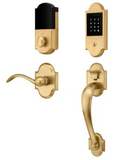 Baldwin Boulder Z-Wave Left Handed Sectional Electronic Keyless Entry Handleset with Beavertail Interior Lever from the Estate Collection