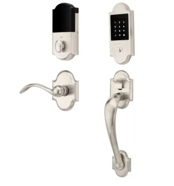 Baldwin Boulder Z-Wave Left Handed Sectional Electronic Keyless Entry Handleset with Beavertail Interior Lever from the Estate Collection