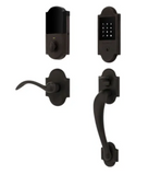 Baldwin Boulder Z-Wave Left Handed Sectional Electronic Keyless Entry Handleset with Beavertail Interior Lever from the Estate Collection