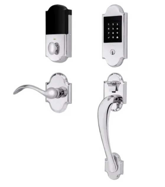 Baldwin Boulder Z-Wave Left Handed Sectional Electronic Keyless Entry Handleset with Beavertail Interior Lever from the Estate Collection