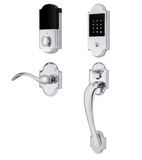Baldwin Boulder Z-Wave Left Handed Sectional Electronic Keyless Entry Handleset with Beavertail Interior Lever from the Estate Collection