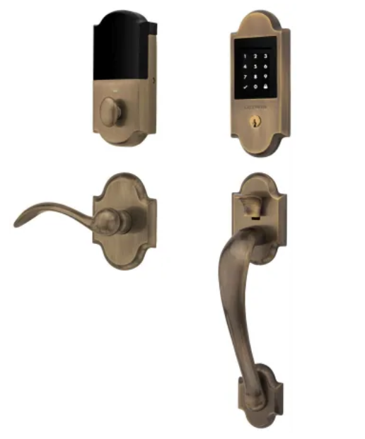 Baldwin Boulder Z-Wave Left Handed Sectional Electronic Keyless Entry Handleset with Beavertail Interior Lever from the Estate Collection