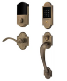 Baldwin Boulder Z-Wave Left Handed Sectional Electronic Keyless Entry Handleset with Beavertail Interior Lever from the Estate Collection