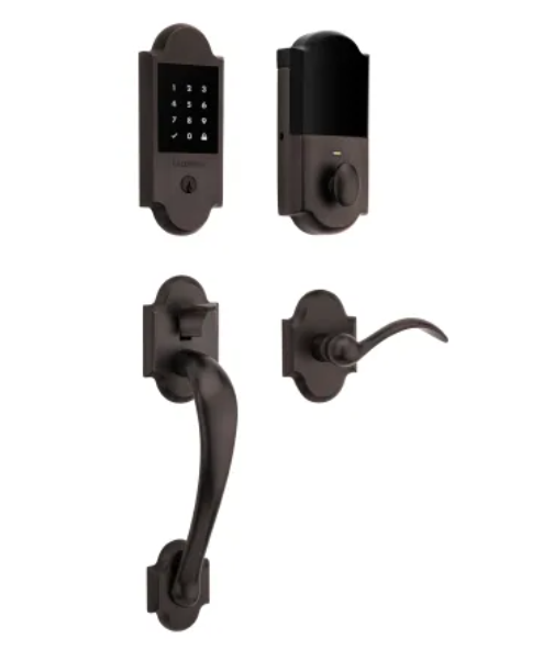 Baldwin Boulder Z-Wave Left Handed Sectional Electronic Keyless Entry Handleset with Beavertail Interior Lever from the Estate Collection