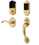 Baldwin Boulder Z-Wave Left Handed Sectional Electronic Keyless Entry Handleset with Beavertail Interior Lever from the Estate Collection