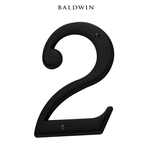 5" Baldwin "2" House Number