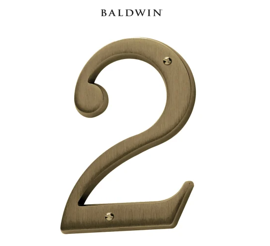 5" Baldwin "2" House Number