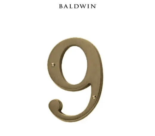 5" Baldwin "9" House Number