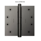 Baldwin 4" Wide Plain Bearing Square Corner Mortise Door Hinge from the Estate Collection - Single Hinge