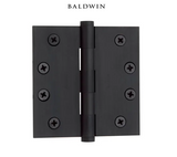 Baldwin 4" Wide Plain Bearing Square Corner Mortise Door Hinge from the Estate Collection - Single Hinge