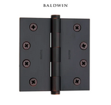Baldwin 4" Wide Plain Bearing Square Corner Mortise Door Hinge from the Estate Collection - Single Hinge