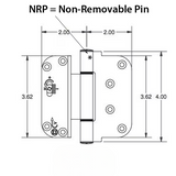 3-5/8 X 4 Adjustable Hinge, All In One (V-H) Nrp Door, Steel Base - 370003