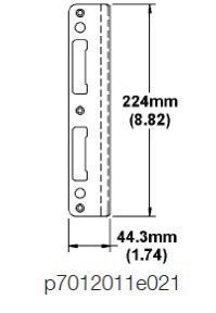 LATCH & DEADBOLT STRIKE PLATE, 1.74 X 8.82 CURVED LIP - MATTE BLACK