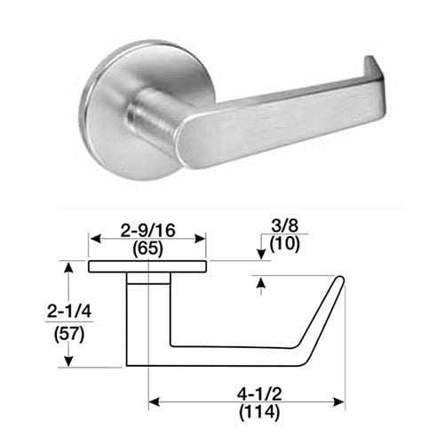 Accentra (formerly Yale)  AUR 8809FL Classroom or Office Mortise Lock with Augusta Lever, Standard Rose