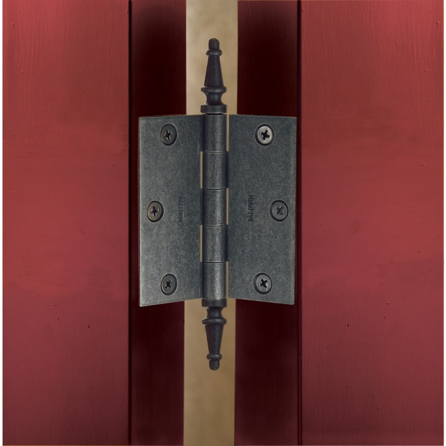 Baldwin 3-1/2" Wide Plain Bearing Square Corner Mortise Door Hinge from the Estate Collection - Single Hinge