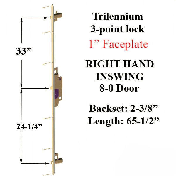 TRILENNIUM 3000 SERIES 65-9/16, 8-0 DOOR RIGHT HAND INSWING